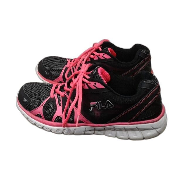Fila Womens LIGHTWEIGHT Athletic Running Shoes Sneakers Black/Neon Pink Size 9.5 - Picture 5 of 10